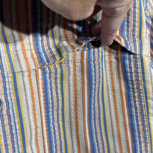 The Territory Ahead Shirt Mens MT Multicolor Stripe Outdoor Southwestern fish - Picture 7 of 8